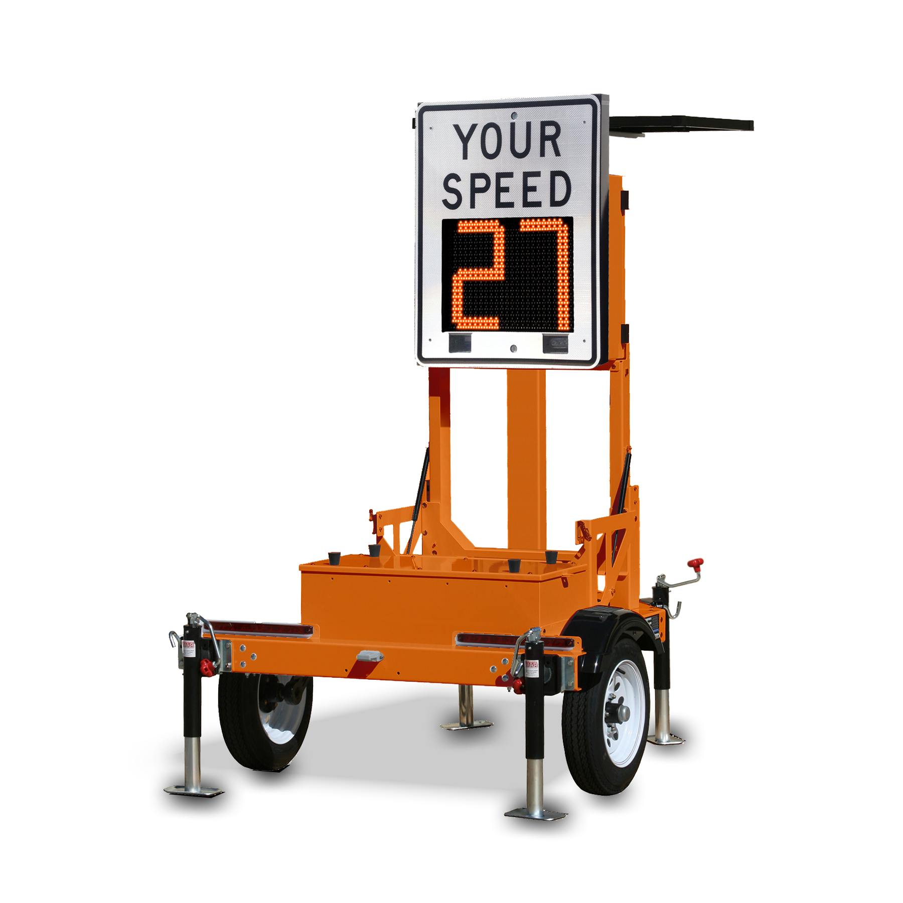 VCalm®TS-SM12 Small Trailer with VCalm®SM Full-Matrix Speed Feedback Radar Sign (Orange)