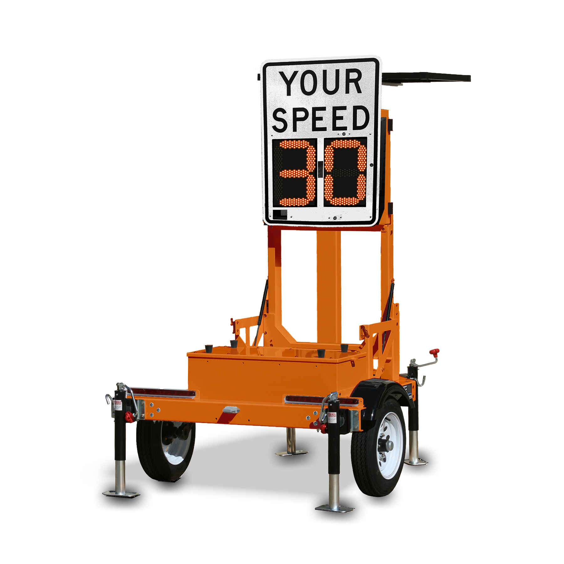 VCalm®TSR-L18 Small Trailer with VCalm®L18 Lightweight Speed Feedback Radar Sign (Orange)