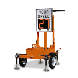 VCalm®TS-SM12 Small Trailer with VCalm®SM12 Full-Matrix Speed Feedback Radar Sign (Orange)