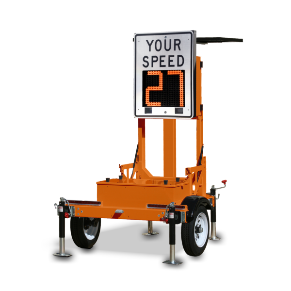 VCalm®TS-SM12 Small Trailer with VCalm®SM12 Full-Matrix Speed Feedback Radar Sign (Orange)