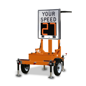 VCalm®TS-SM15 Small Trailer with VCalm®SM15 Full-Matrix Speed Feedback Radar Sign (Orange)