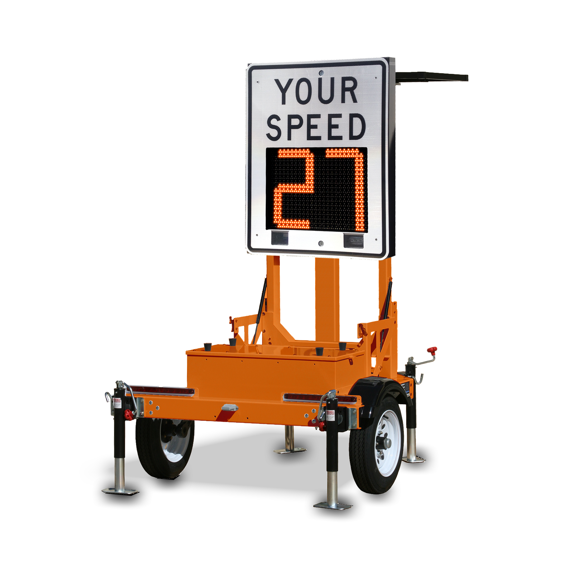 VCalm®TS-SM15 Small Trailer with VCalm®SM15 Full-Matrix Speed Feedback Radar Sign (Orange)