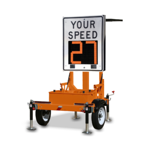 VCalm®TS-SM18 Small Trailer with VCalm®SM18 Full-Matrix Speed Feedback Radar Sign (Orange)
