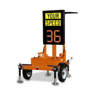 VCalm®TS-YS Small Trailer with VCalm®YS Static VMS-Upgradeable Speed Feedback Radar Sign (Orange)