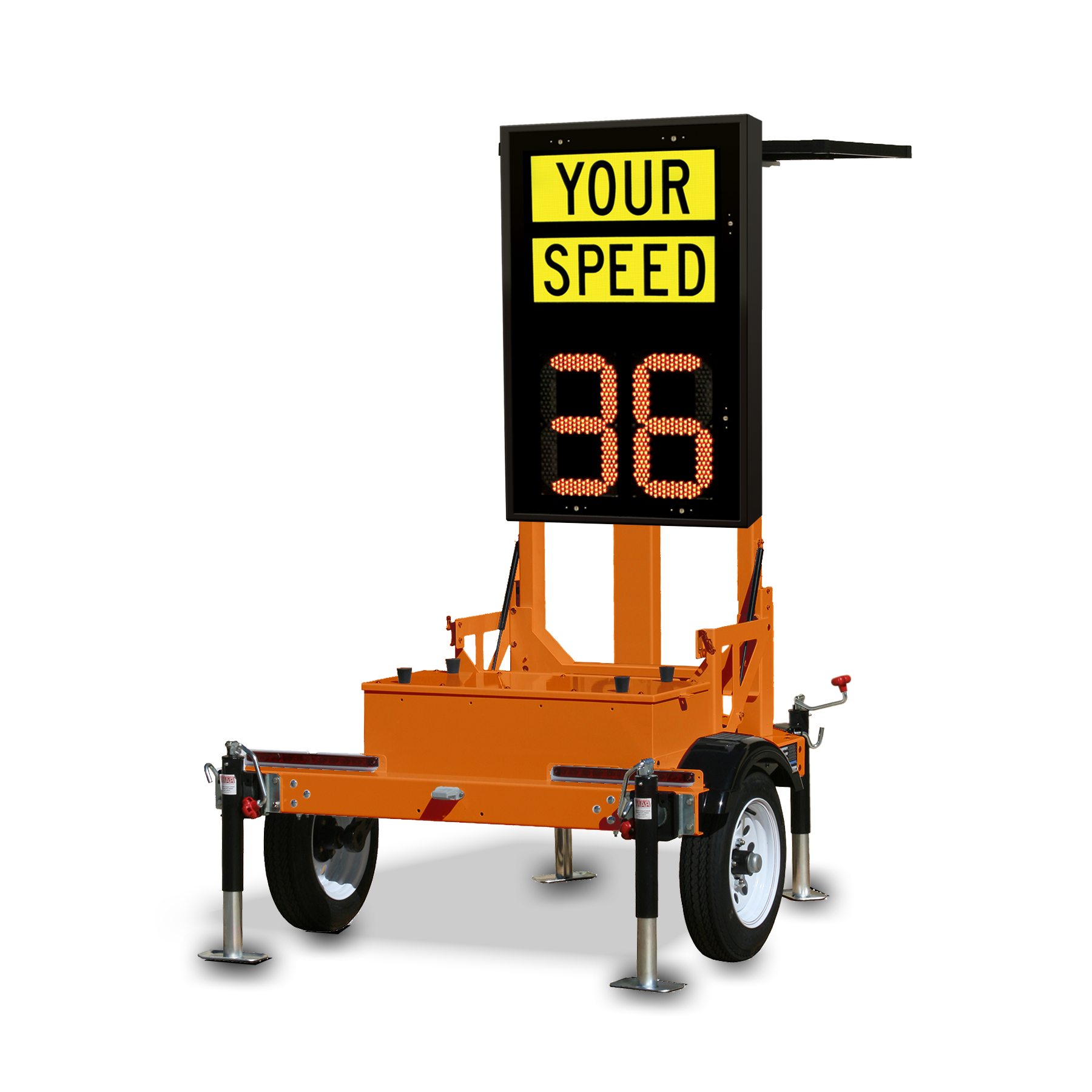 VCalm®TS-YS Small Trailer with VCalm®YS Static VMS-Upgradeable Speed Feedback Radar Sign (Orange)