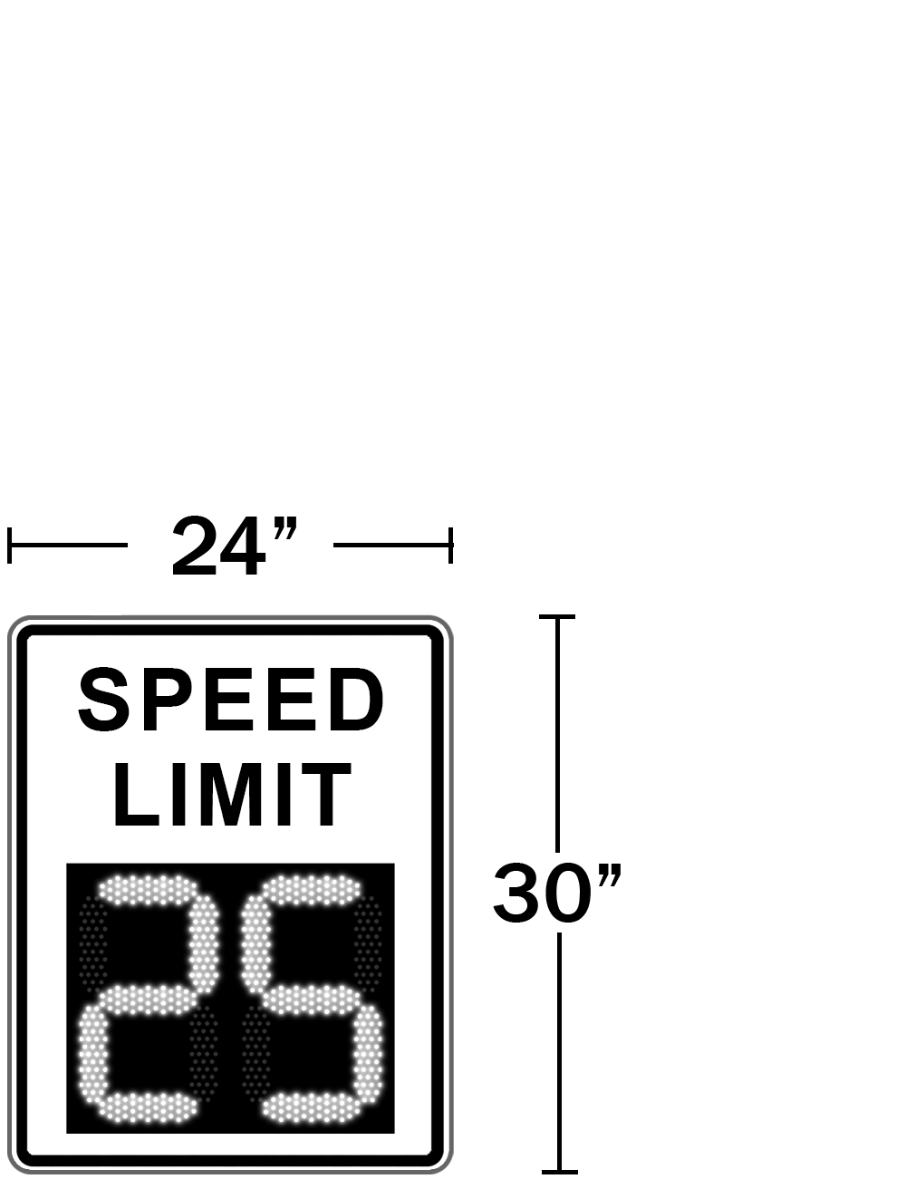 VCalm®VSL12 Variable Speed Limit Sign Dimensions