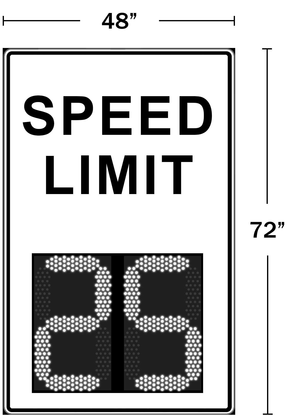VCalm®YSL-C VMS-Upgradeable Variable Speed Limit Sign Dimensions